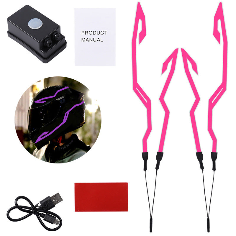 Casque de moto barre lumineuse étanche casque barre lumineuse peut être collé barre lumineuse casque lumineux