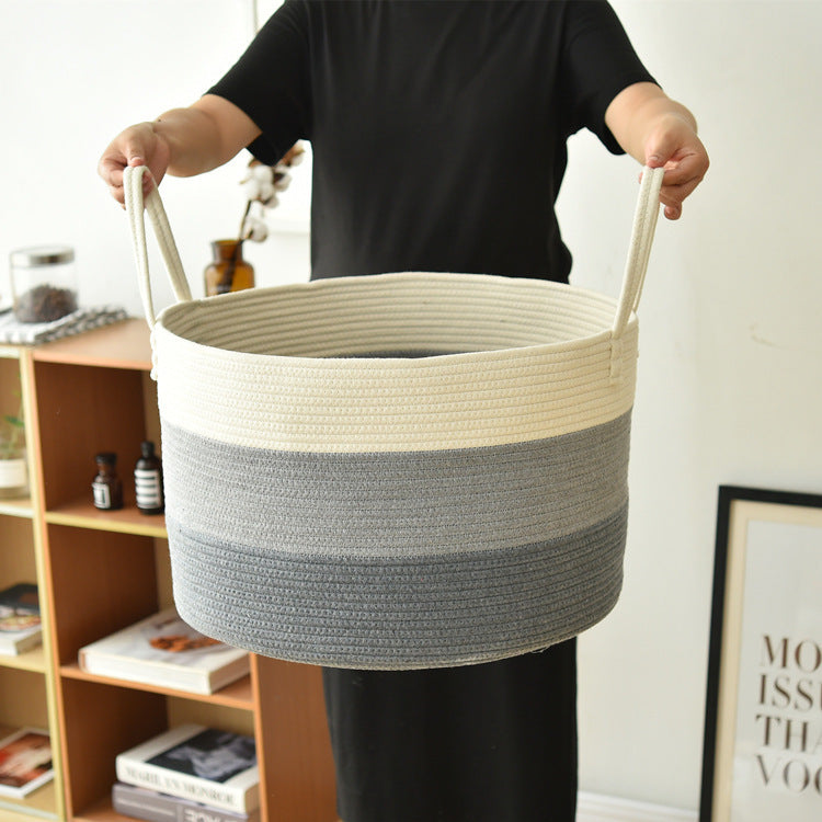 Panier de rangement en corde de coton, panier de rangement en corde de coton, jouets, articles divers, panier de rangement pour le linge