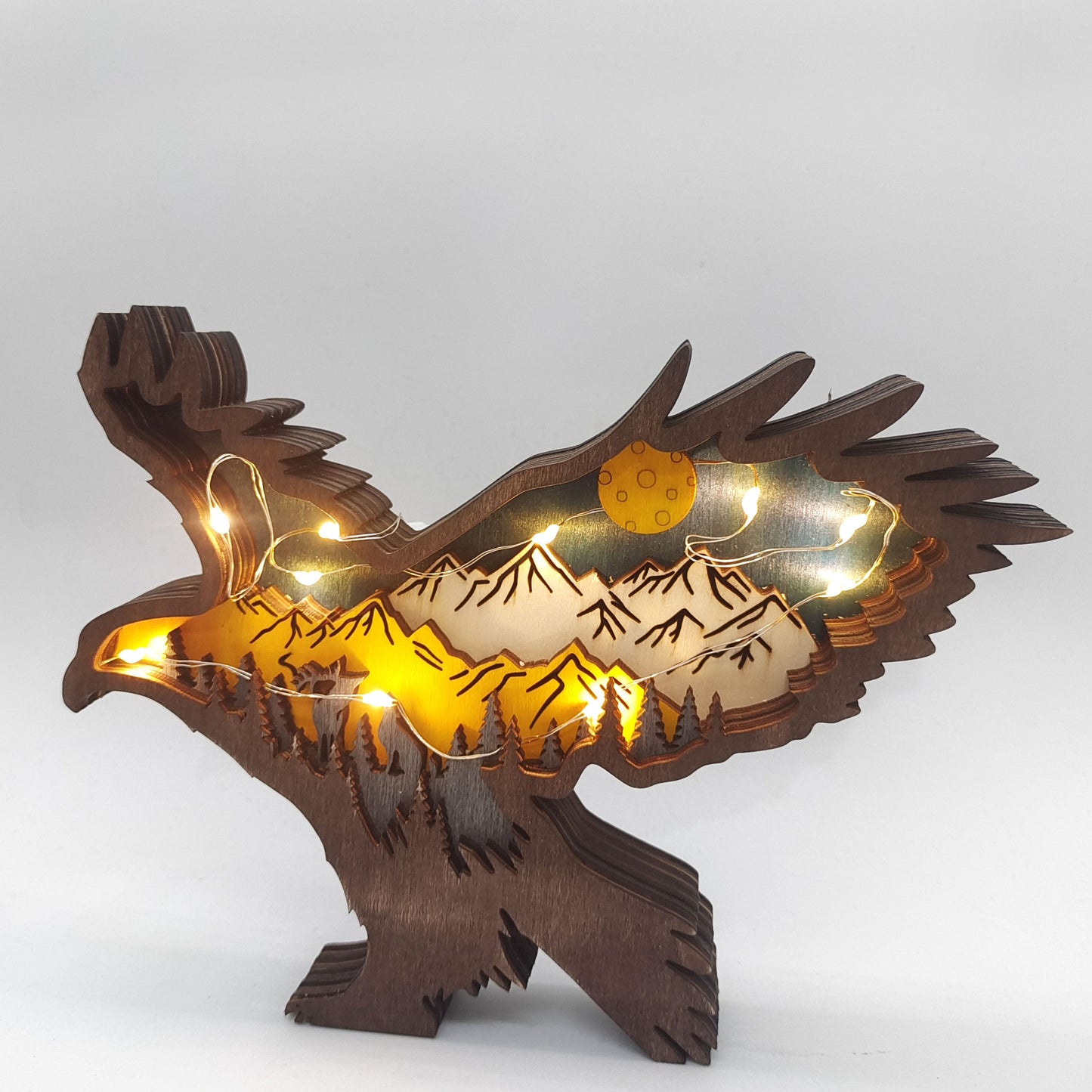 Décoration de noël en bois, Sculpture d'animaux, cadeau artisanal, Sculpture murale suspendue, ours, cerf, élan, décor artistique, ornements du nouvel an