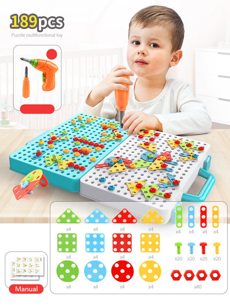 Tournevis pour enfants, jouet, perceuse électrique, assemblage et démontage pratiques, boîte à outils, Puzzle pour bébé