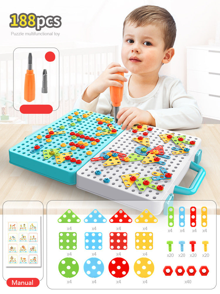 Tournevis pour enfants, jouet, perceuse électrique, assemblage et démontage pratiques, boîte à outils, Puzzle pour bébé