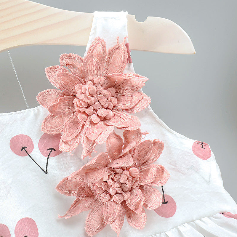 Robe cerise pour bébé fille