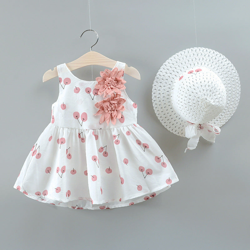 Robe cerise pour bébé fille