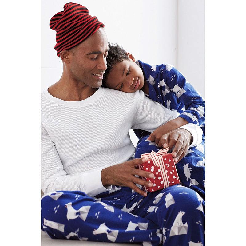 Costume d'ameublement, pyjama deux pièces imprimé décontracté, vêtements parents-enfants