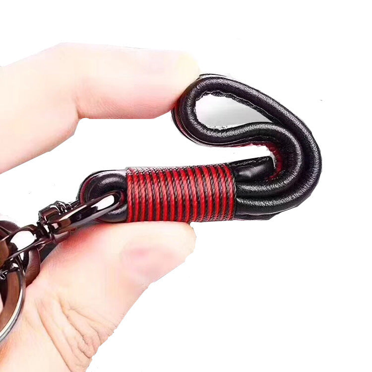 New Trendy Sheepskin Woven Couple Creative Personality Car Key Pendant