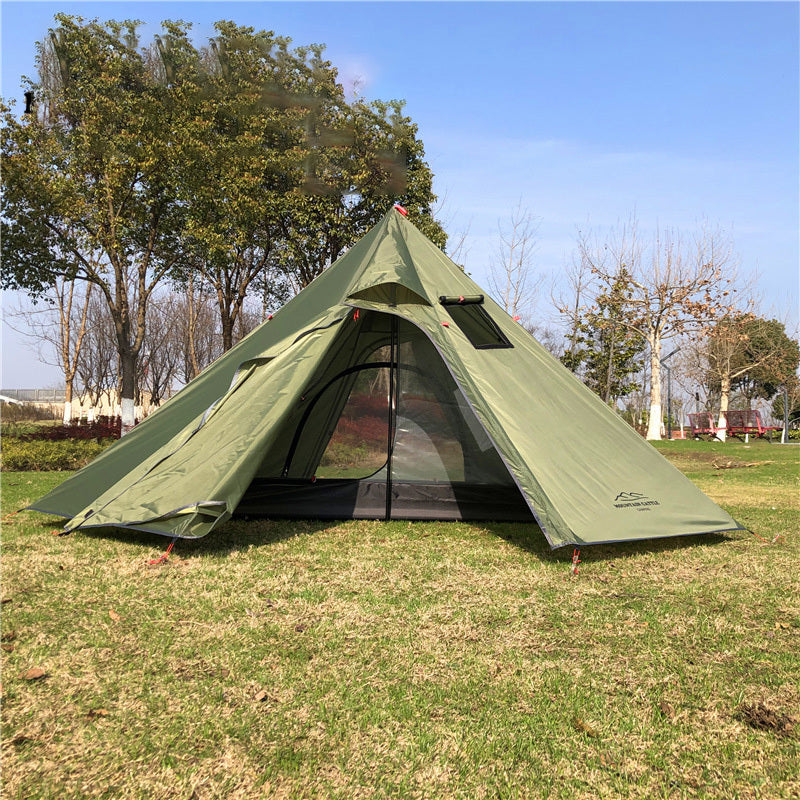 Tente de camping super légère pour 3 à 4 personnes, grande tente pyramidale, sac à dos