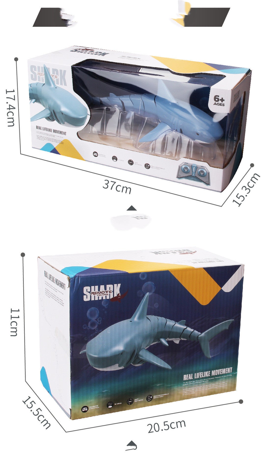 Requin télécommandé 2.4G, poisson télécommandé, jouets pour enfants, jouets d'eau d'été