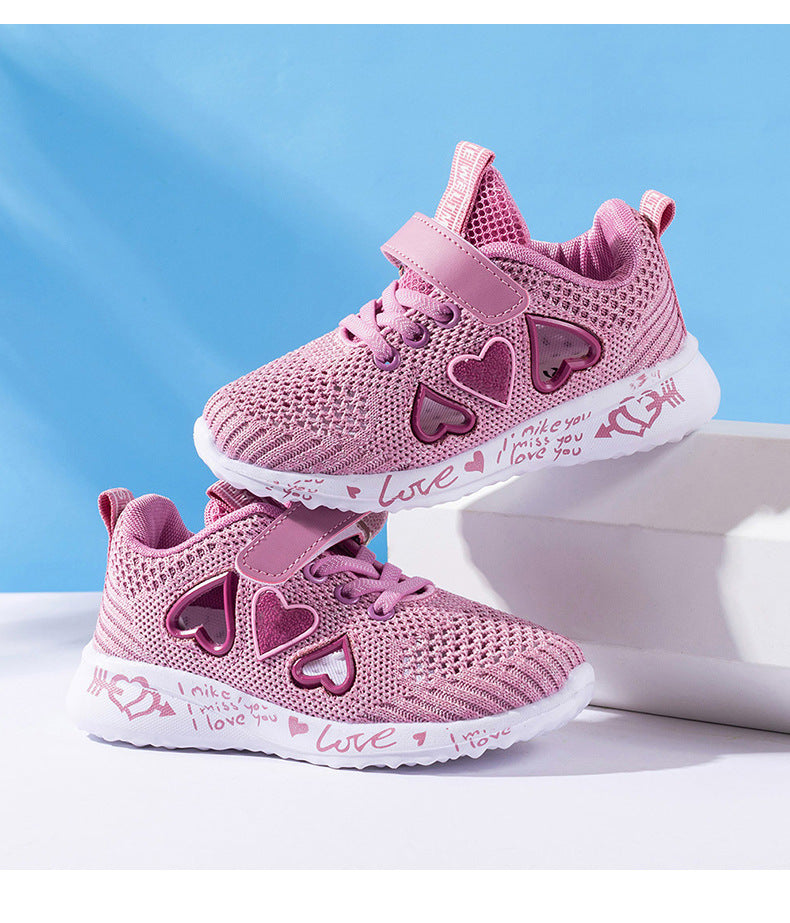 Zapatos informales, zapatillas de deporte ligeras de malla, moda de verano para niños, Tenis bonitos, calzado deportivo con dibujos animados para mujer, calcetín para correr