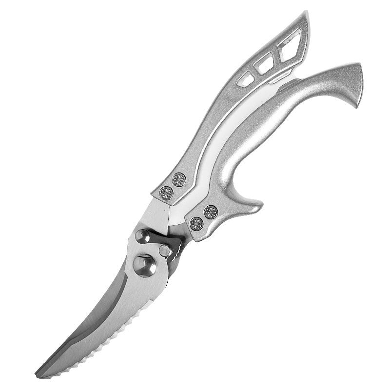 Ciseaux de cuisine multifonctionnels en acier inoxydable, couteau à os de poulet, viande, fruits, désossage de poisson, ciseaux de nettoyage à l'échelle