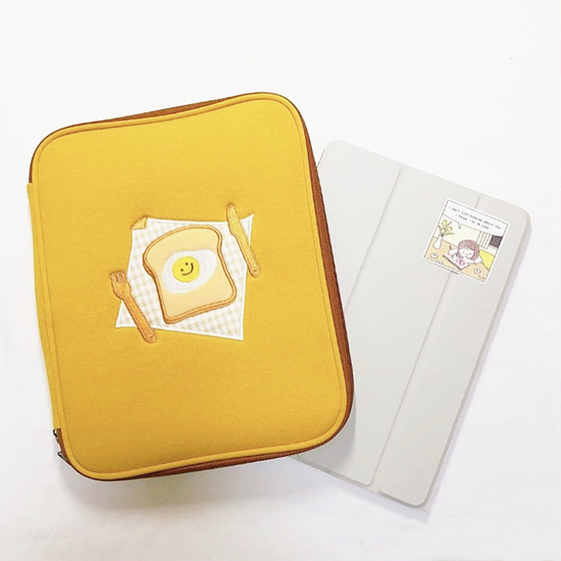 Compatible avec Apple, coréen broderie Toast iPad tablette ordinateur portable Liner sac 11 pouces 13 pouces sac de rangement numérique portable