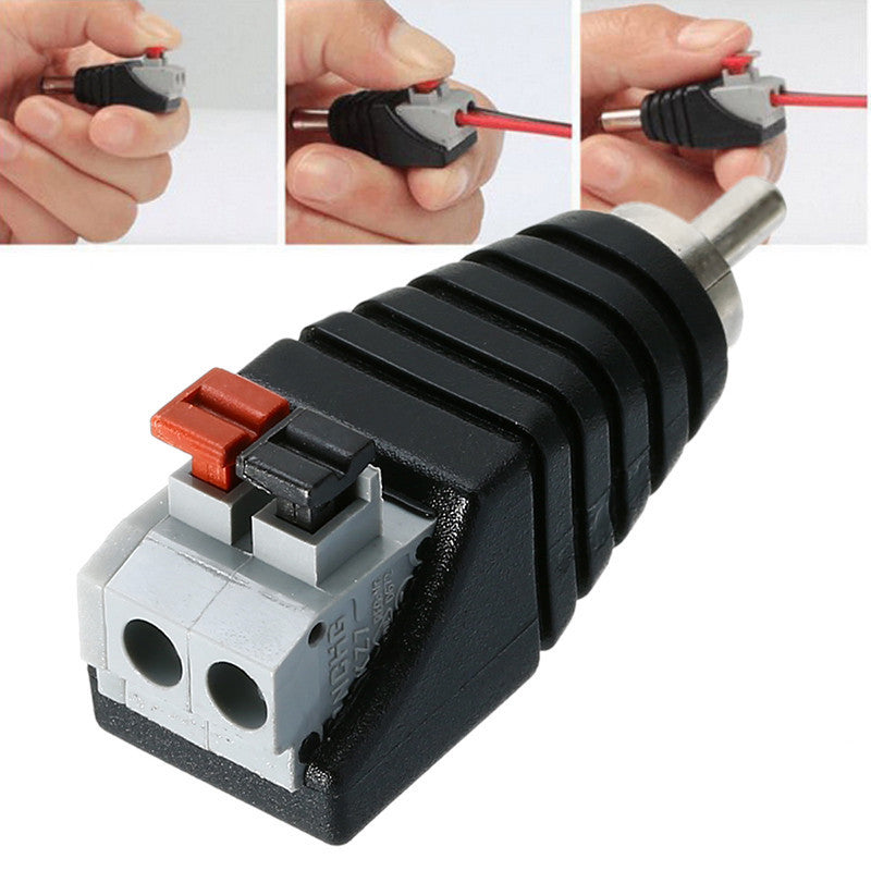 Mayitr-conector RCA de altavoz, Cable Universal AV a Audio macho, adaptador RCA, Conector de prensa, Cable de Audio, 1 ud.