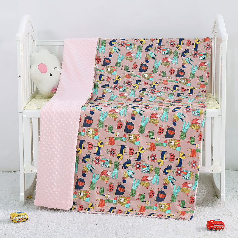 Couvertures de bébé de dessin animé pour enfants, couvertures à pois, couvertures, poussettes, couvertures