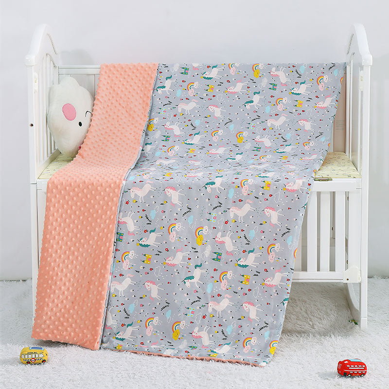 Couvertures de bébé de dessin animé pour enfants, couvertures à pois, couvertures, poussettes, couvertures
