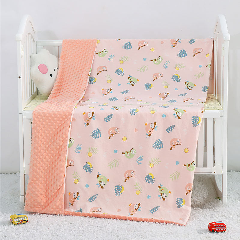 Couvertures de bébé de dessin animé pour enfants, couvertures à pois, couvertures, poussettes, couvertures