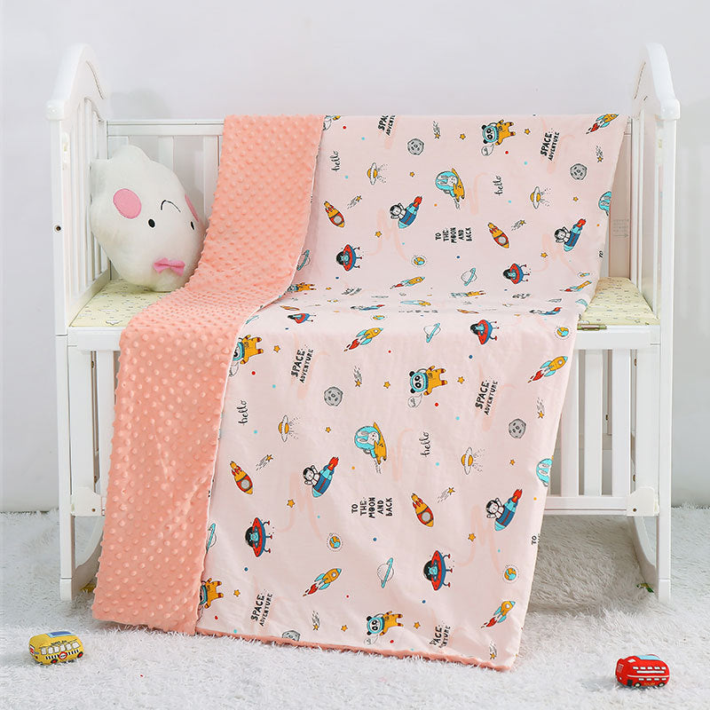 Couvertures de bébé de dessin animé pour enfants, couvertures à pois, couvertures, poussettes, couvertures