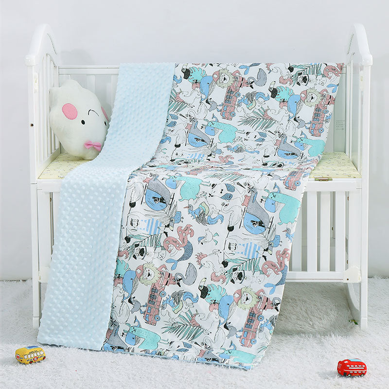 Couvertures de bébé de dessin animé pour enfants, couvertures à pois, couvertures, poussettes, couvertures