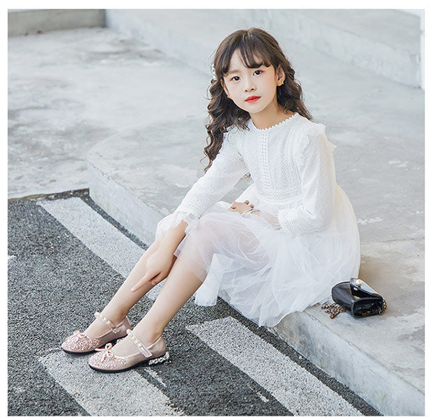 Zapatos de cuero Suela suave Zapatos de princesa Aisha Zapatos de cristal para niños Zapatos de bebé intermitentes