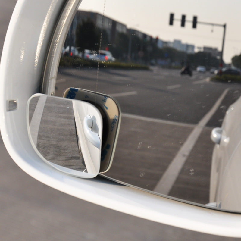 Miroir de voiture rond sans cadre, miroir d'angle mort en forme d'éventail