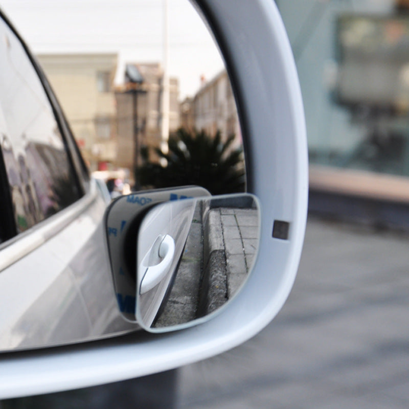 Miroir de voiture rond sans cadre, miroir d'angle mort en forme d'éventail
