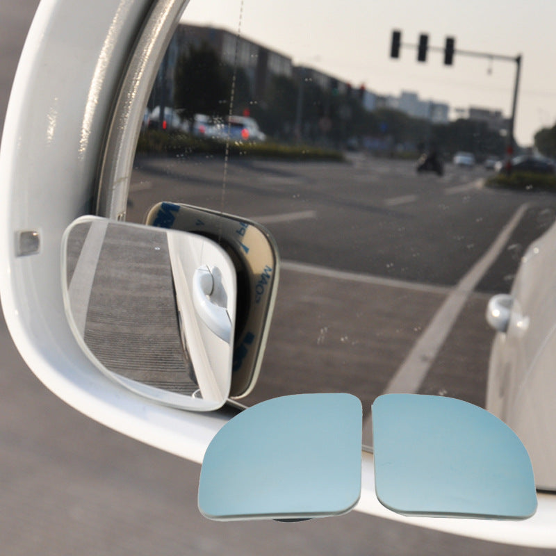 Miroir de voiture rond sans cadre, miroir d'angle mort en forme d'éventail