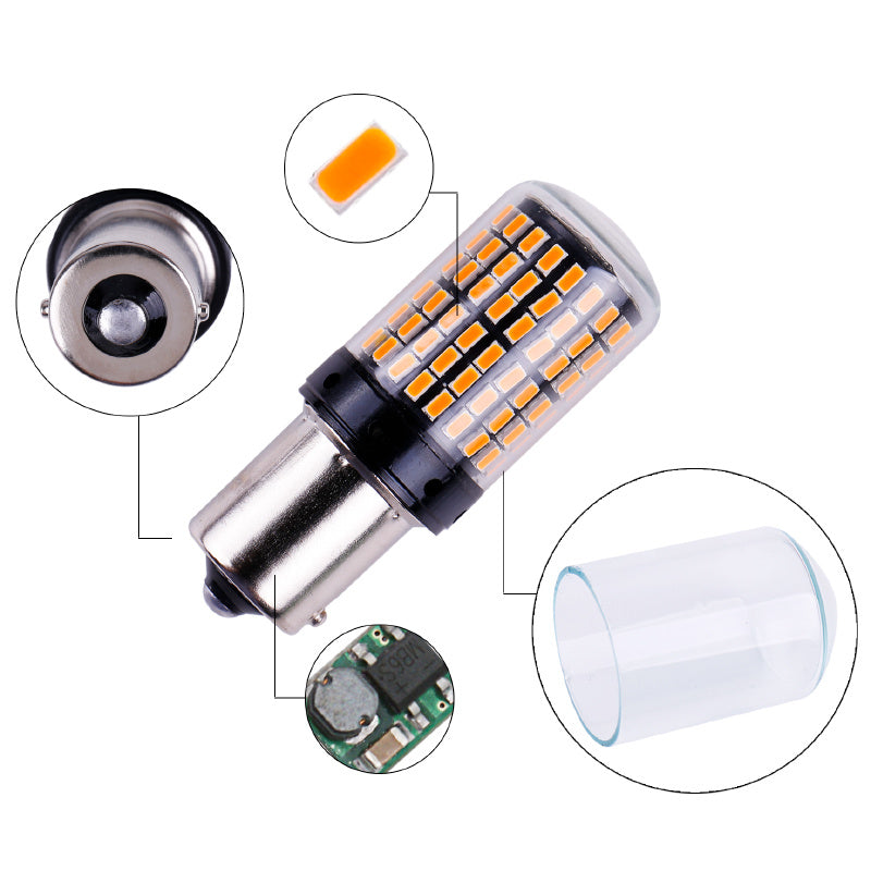 Feu de stop Led Canbus pour voiture, commerce extérieur, ampoule 1156 3014 144Smd 12-28V, clignotant Super lumineux