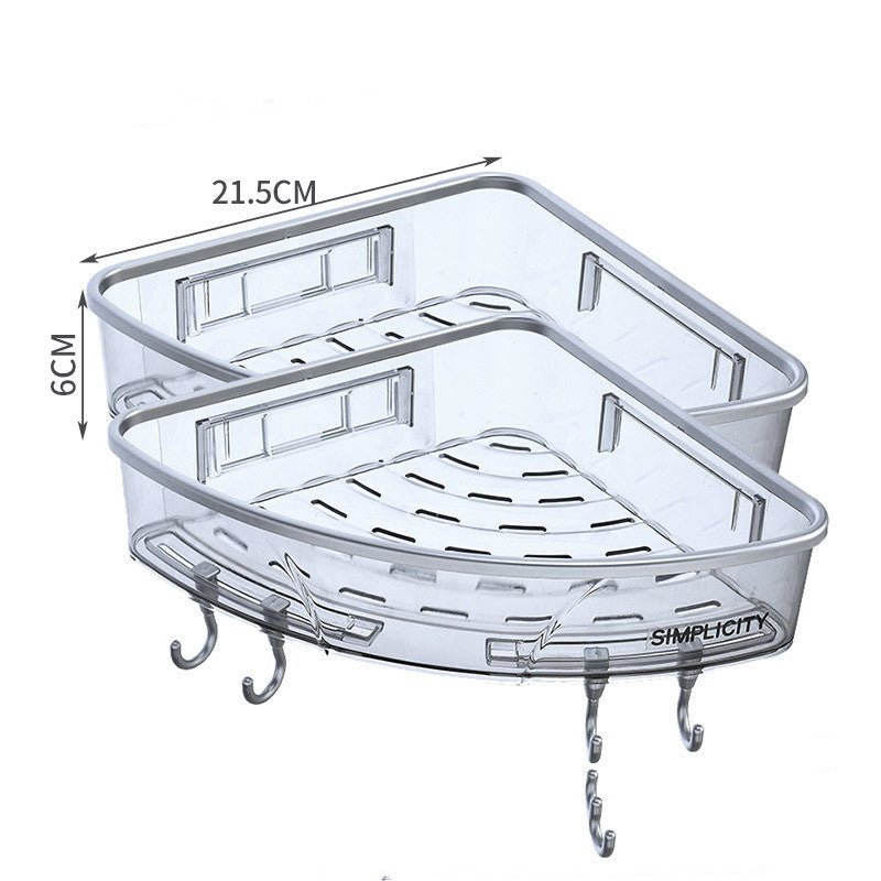 Étagère de salle de bain triangulaire murale, étagère de rangement avec crochets de barre à serviettes, organisateur pour articles ménagers de bain, accessoires de salle de bain