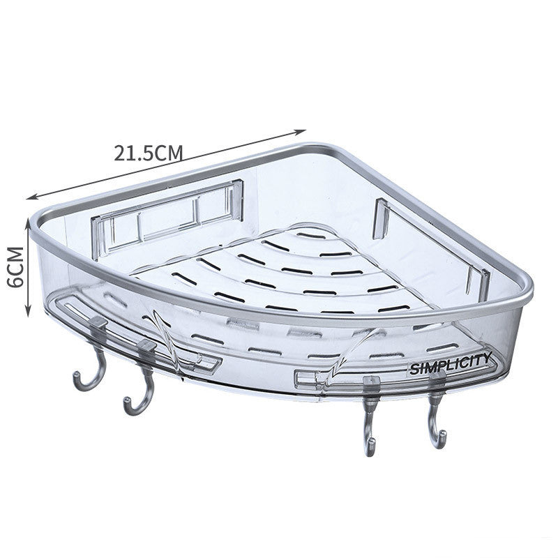 Étagère de salle de bain triangulaire murale, étagère de rangement avec crochets de barre à serviettes, organisateur pour articles ménagers de bain, accessoires de salle de bain