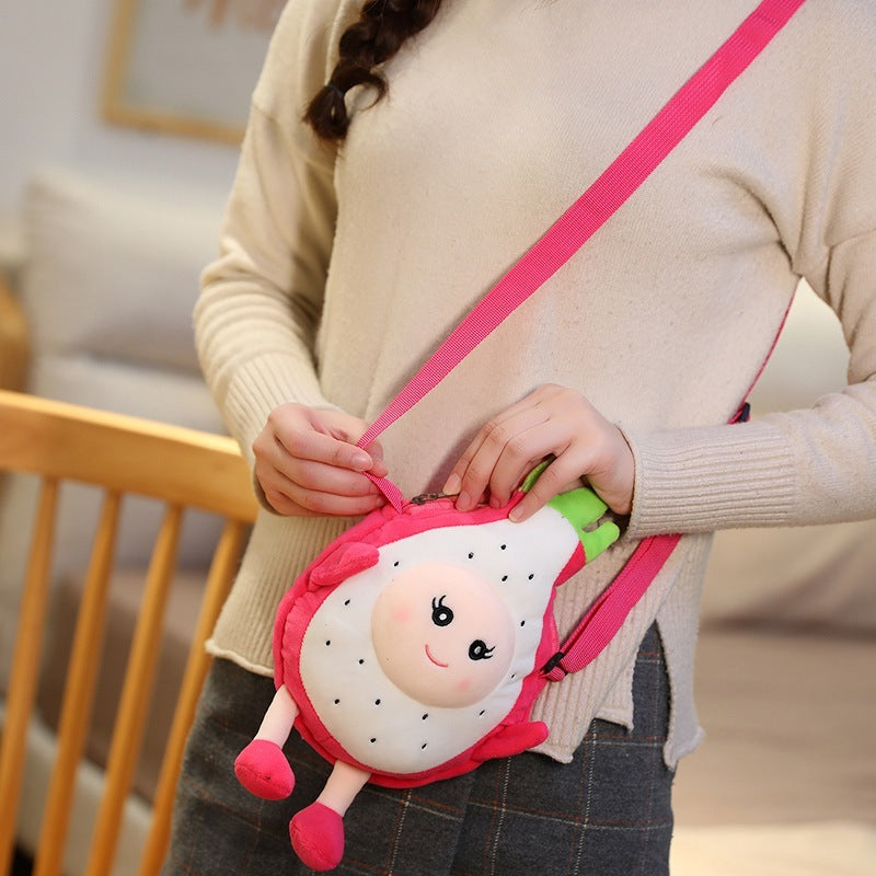 Juguetes de peluche de fruta de dragón realista, melocotón, frutas, plantas de peluche, bolsos de hombro, comida, muñeca Pitaya, almohada, regalos para bebés y niñas
