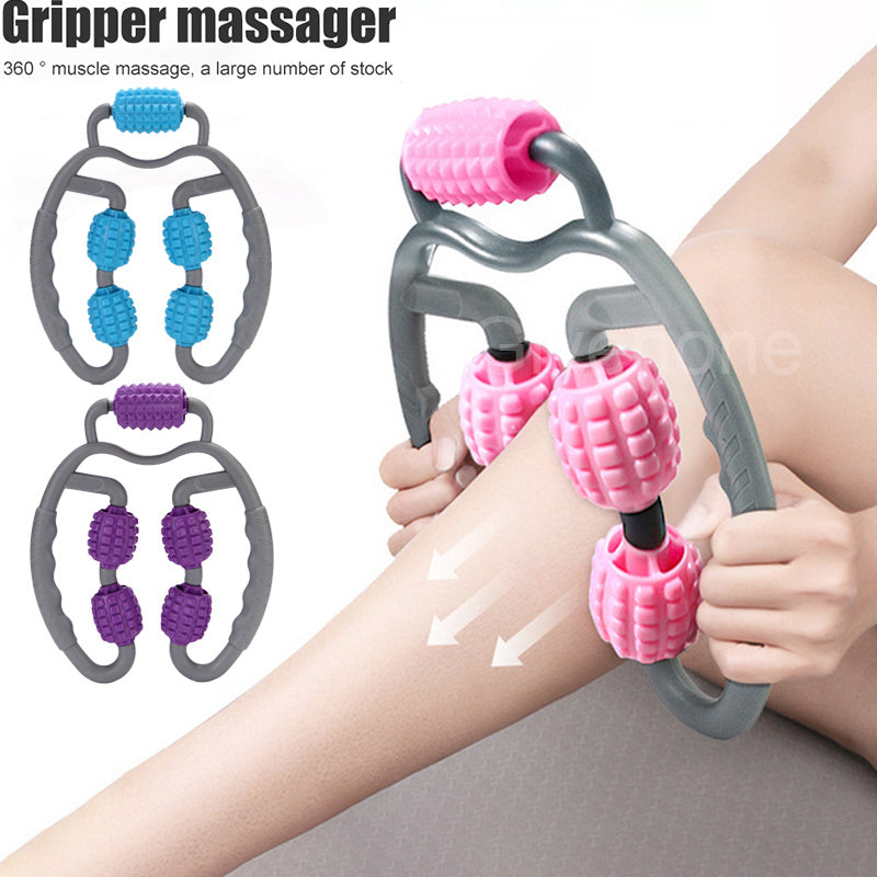 Rouleau de Massage à Point de déclenchement en forme de U, outil de Massage complet du corps, bras, jambes, cou, masseur musculaire, appareil de Fitness à 4 roues pour le sport