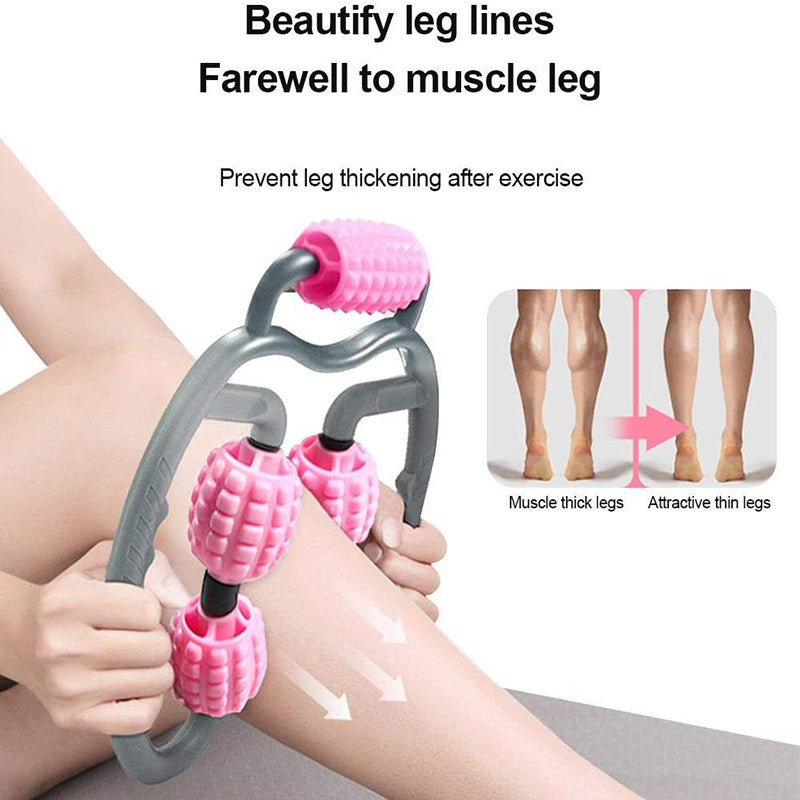 Rouleau de Massage à Point de déclenchement en forme de U, outil de Massage complet du corps, bras, jambes, cou, masseur musculaire, appareil de Fitness à 4 roues pour le sport