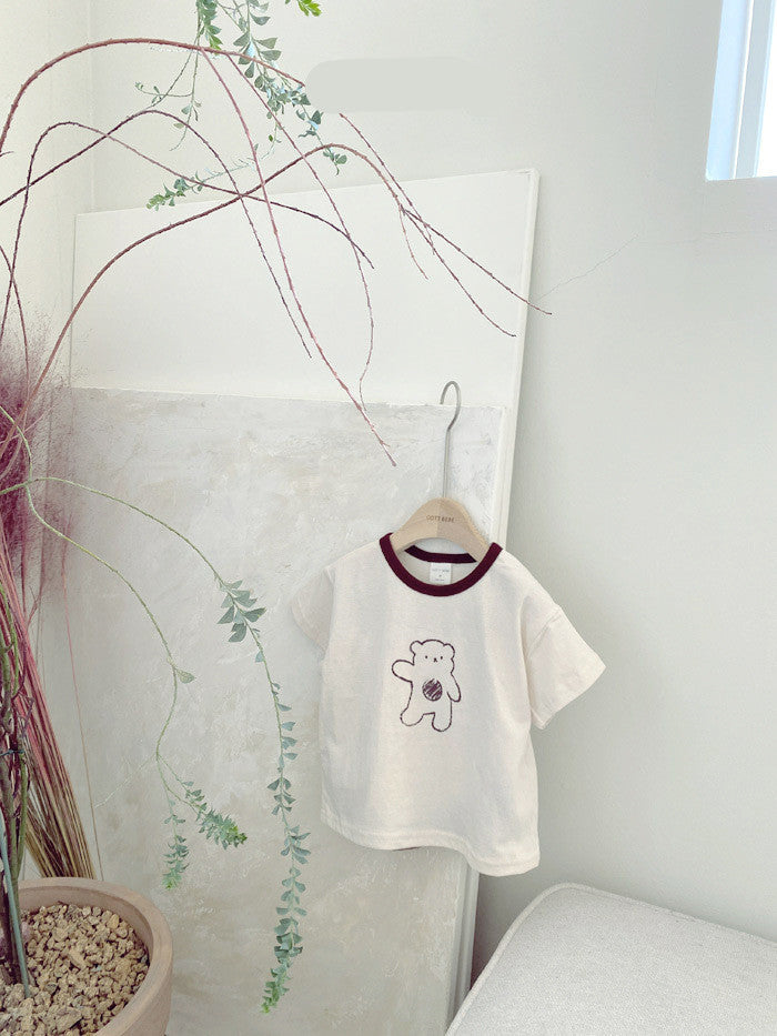 Costume en coton pour bébé ours, deux pièces, confort de dessin animé, pour bébés et tout-petits