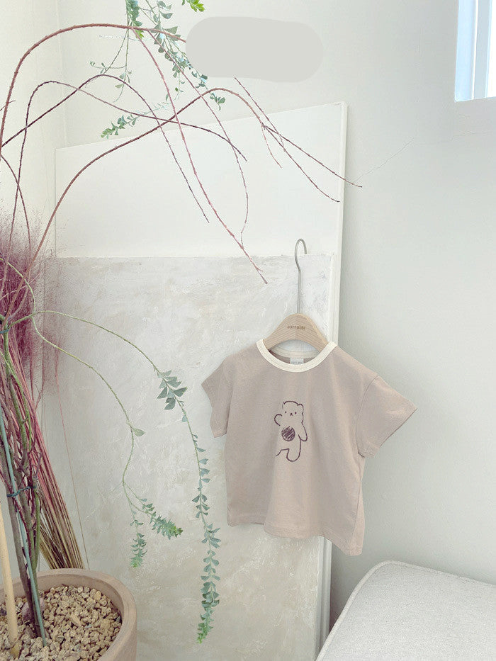 Costume en coton pour bébé ours, deux pièces, confort de dessin animé, pour bébés et tout-petits