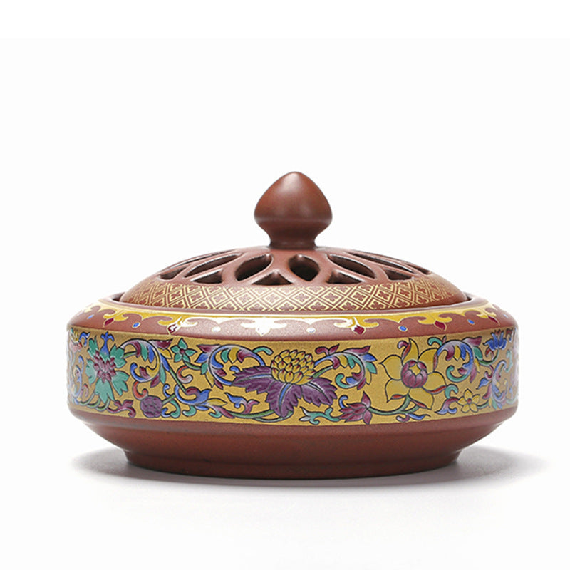 Brûleur d'encens cloisonné en céramique, brûleur d'encens arrière, canal d'encens en émail