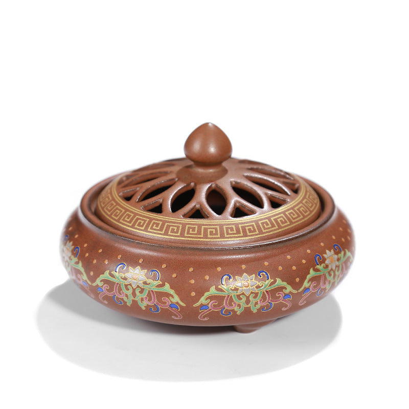 Brûleur d'encens cloisonné en céramique, brûleur d'encens arrière, canal d'encens en émail