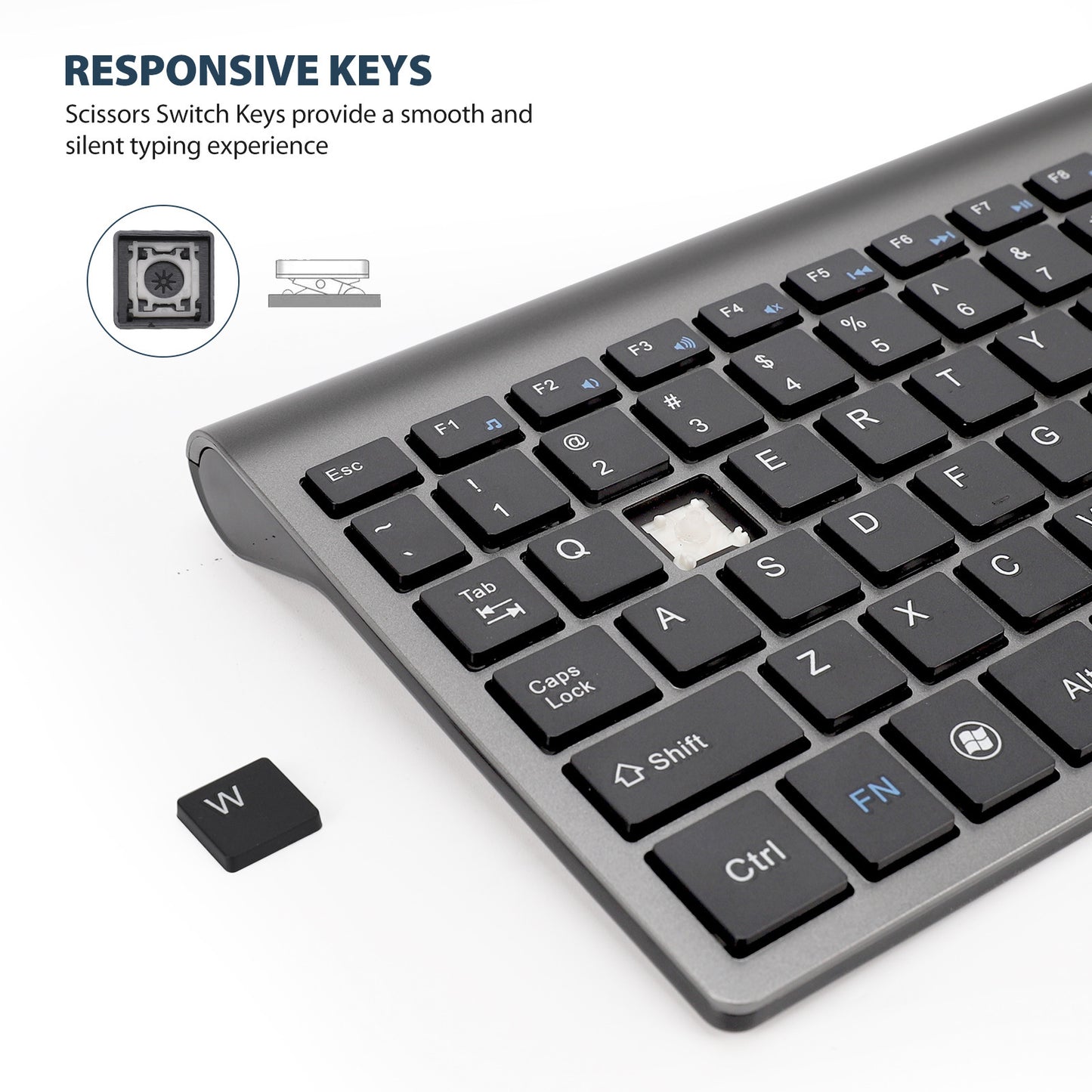 Clavier sans fil Usb Mini ordinateur portable silencieux clavier Ultra-mince