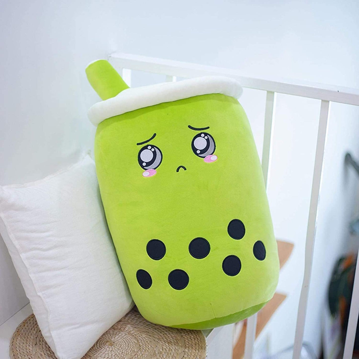 Peluche de boisson aux fruits, mignonne, douce, fraise, lait, thé, tasse de thé Boba, jouet bulle de thé, oreiller, coussin, cadeau pour enfants
