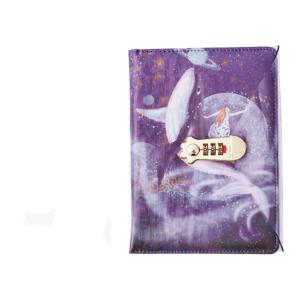 Libro de contraseñas con diario con candado, cuaderno para estudiantes, nota literaria Simple