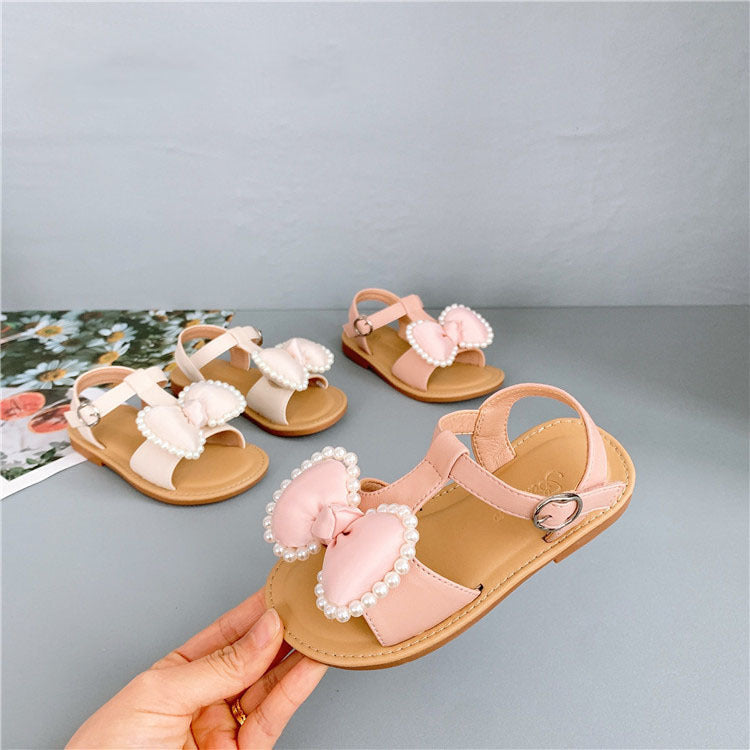 Moda infantil Sandalias casuales para niñas coreanas Bowknot Velcro Zapatos para niños