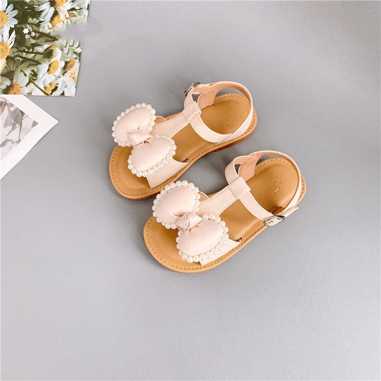 Moda infantil Sandalias casuales para niñas coreanas Bowknot Velcro Zapatos para niños