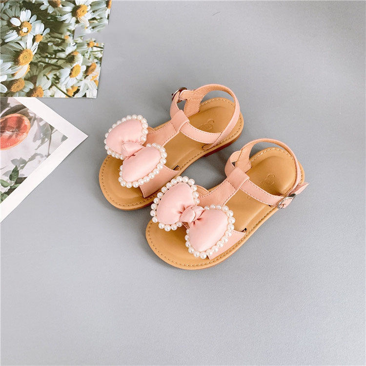 Moda infantil Sandalias casuales para niñas coreanas Bowknot Velcro Zapatos para niños