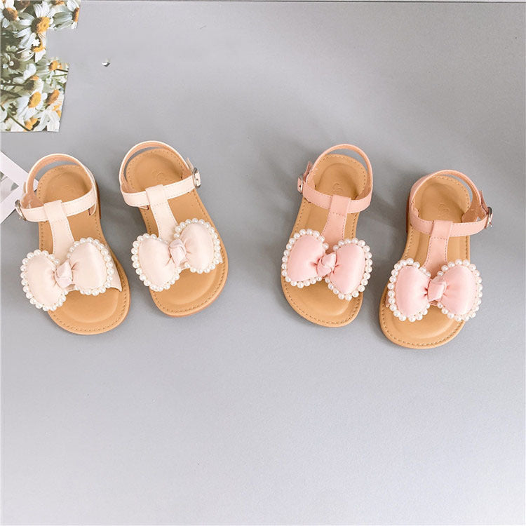 Moda infantil Sandalias casuales para niñas coreanas Bowknot Velcro Zapatos para niños