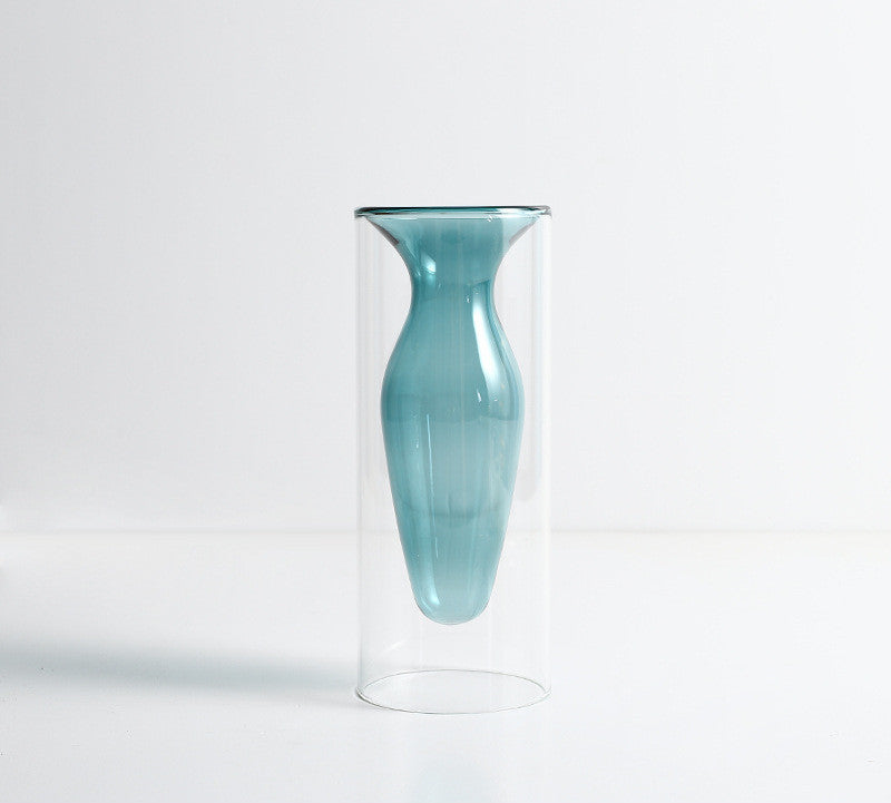 Vase Transparent en verre coloré, accessoires de décoration pour la maison, nordique Ins, salon, Table à manger, fleurs séchées, Vases hydroponiques