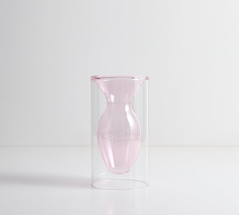 Vase Transparent en verre coloré, accessoires de décoration pour la maison, nordique Ins, salon, Table à manger, fleurs séchées, Vases hydroponiques