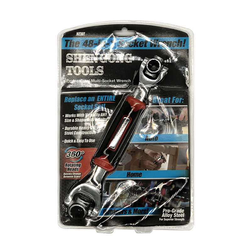 Clé multifonctionnelle rotative à 360 degrés 48 en un, clé antidérapante