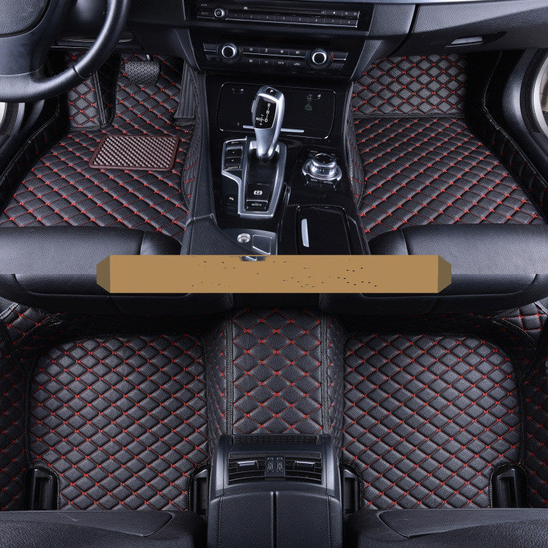 Tapis de voiture avec anneau en fil de cuir diamant résistant à l'usure