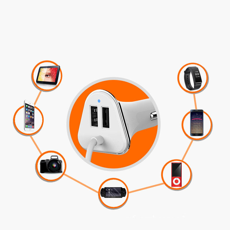 4-Port Usb Car Charger 6.8A Car Cigarette Lighter One With Two Car Charger