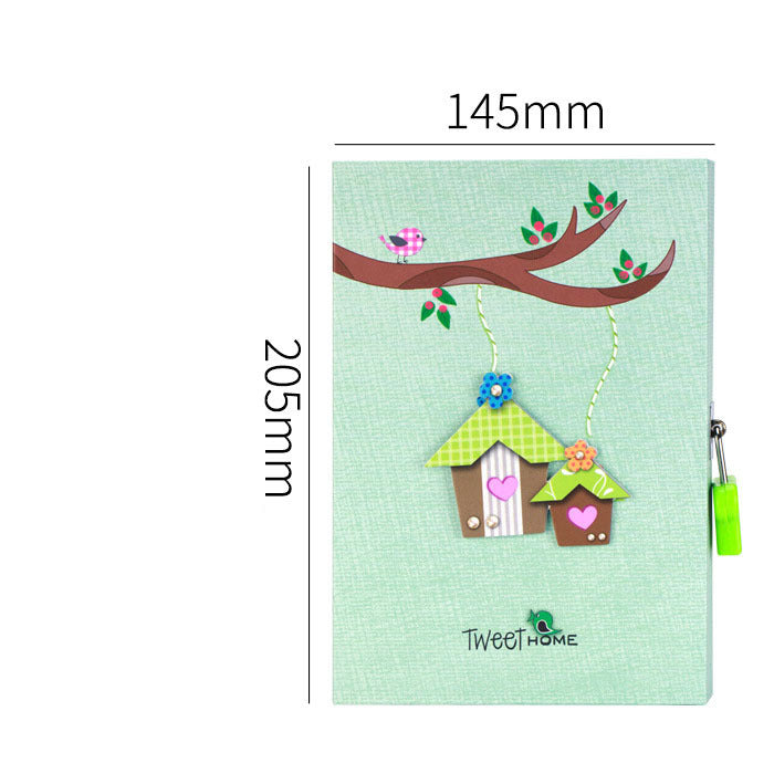 Primary School Student Code Book With Lock Diary Book Reward Gift Prize Boxed Girl Heart Cute Small  Notebook