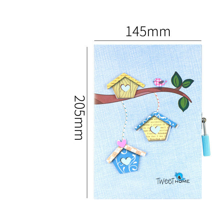 Primary School Student Code Book With Lock Diary Book Reward Gift Prize Boxed Girl Heart Cute Small  Notebook