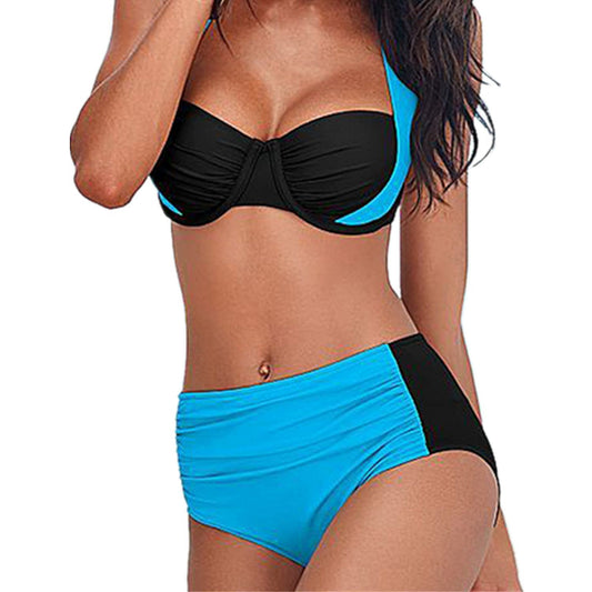 Europe et états-unis nouveau maillot de bain bikini sexy taille haute maillot de bain femmes licou