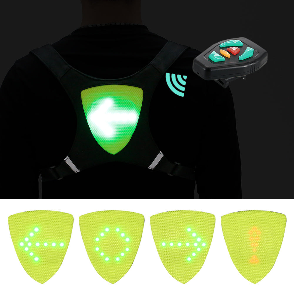 Sac à dos gilet réfléchissant, Rechargeable par USB, avec clignotant LED, télécommande, sac de sécurité pour Sport de plein air, équipement pour le cyclisme